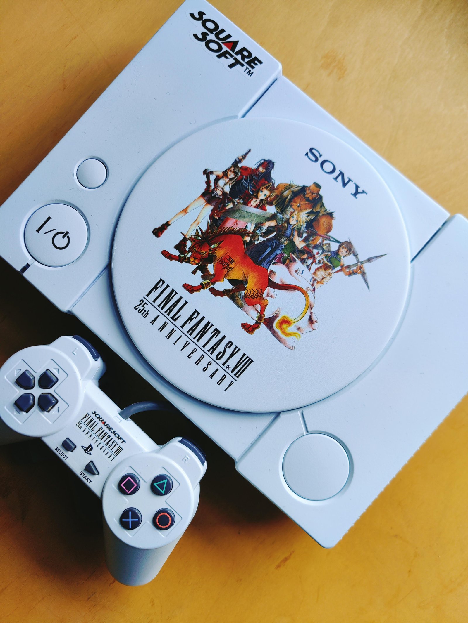An original PlayStation console and Final Fantasy VII disc